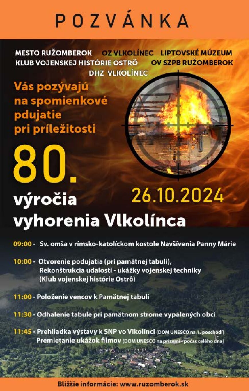 80. VÝROČIE VYHORENIA VLKOLÍNCA